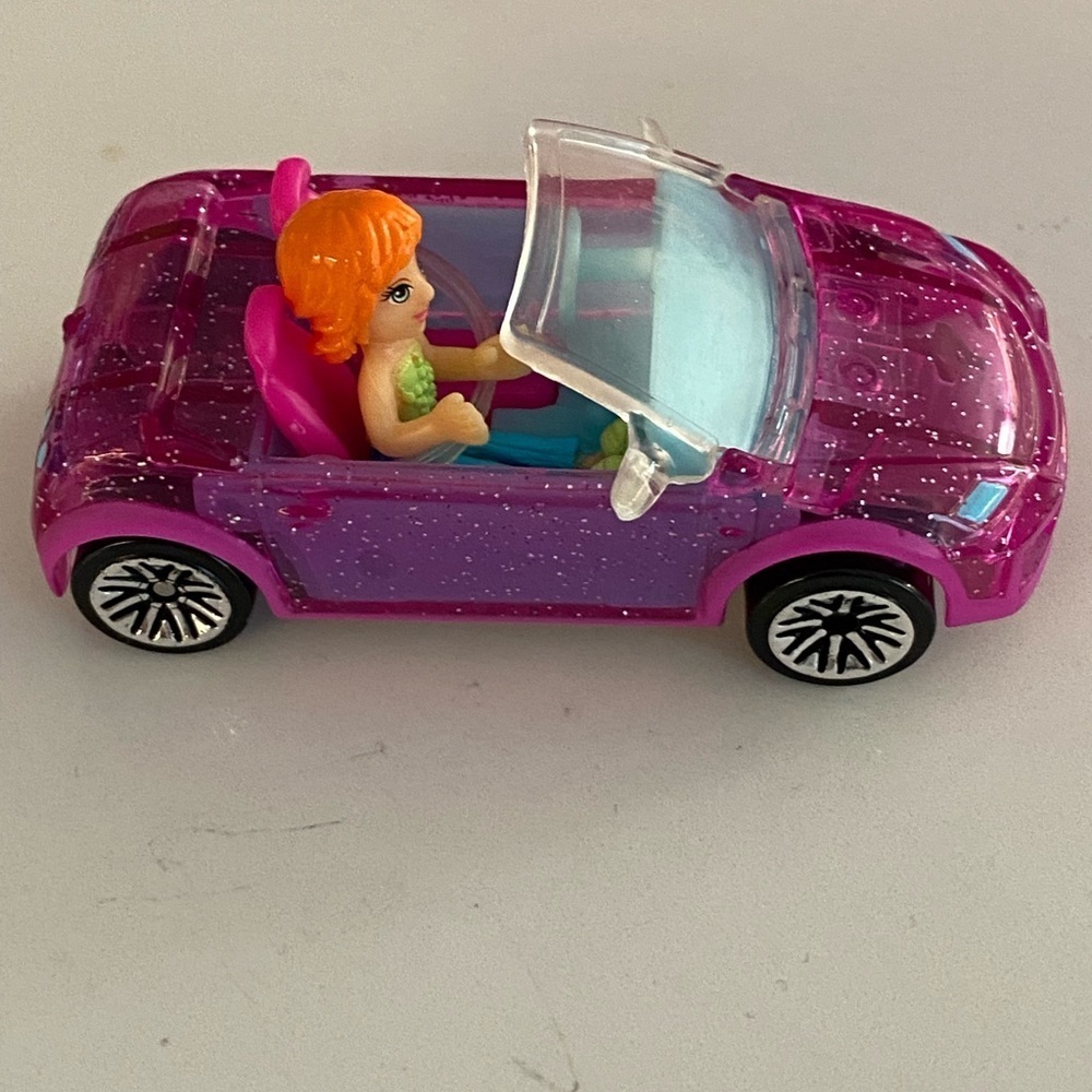 2007 Polly Pocket Wheels pink Mini Car w/mini 1.5” Polly doll Driving - Picture 2 of 16